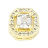 Brass Pave Clear Cubic Zirconia Slide Charms KK-F875-12G-02-1