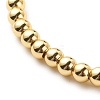 Brass Round & Shell Flower Beaded Stretch Bracelet for Women BJEW-JB08604-5