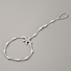 Bohemian Alloy Starfish Charm Glass Seed Beads and Plastic Imitation Pearl Beaded Toe Ring Stretch Anklets for Women AJEW-WH0270-834B-1