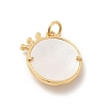 Brass Clear Cubic Zirconia with Shell Pendants KK-G450-02G-11-2