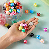 80Pcs 10 Colors Opaque Striped Acrylic Beads SACR-BT0001-02-7