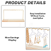 SUPERFINDINGS 1 Set Golden Tone Iron Bar Dangle Earring Wooden Display Stands EDIS-FH0001-03-3