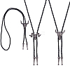 3Pcs 3 Styles Alloy Goat Cattle Bolo Tie Necklaces NJEW-GA0001-10-1