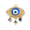 Evil Eye Rack Plating Brass Cubic Zirconia Pendants KK-G504-20G-01-1