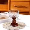 Column Glass Candle Holder with Wood Base PW-WG62908-01-1