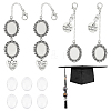 Oval Alloy Graduation Cap Pendant Decoration HJEW-UN00057-1