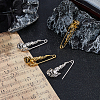 2Pairs 2 Colors Zinc Alloy Kilt Pins JEWB-FH0002-44-4