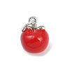 Teachers' Day Fine Silver Red Enamel Fruit Charms STER-F060-01S-03-1