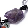 Natural Amethyst Nugget with Mixed Gemstone Chips Tassel Keychains KEYC-P012-02P-04-2