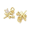 Brass Micro Pave Clear Cubic Zirconia with Glass Charms CU-CBA6E4E-16G-2