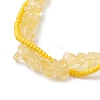 Handmade Glass Seed & Natural Citrine Chip Beads Braided Bead Bracelets BJEW-MZ00250-01-4