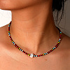 Bohemian Style Glass Seed Beaded Necklaces with Imitation Pearl Beads SN7865-4