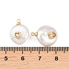 Brass Micro Pave Cubic Zirconia with Natural Pearl Pendants KK-Z146-07A-01-3