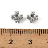Brass Clear Cubic Zirconia Beads KK-D106-07P-3