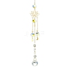 Glass Round Pendant Decorations HJEW-JM01231-3
