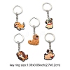 5Pcs 5 Styles Cute Cartoon PVC Plastic Dog Pendant Keychain KEYC-YW0001-18-3