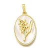 Brass Pave Shell Birth Flower Pendants FIND-I040-04E-1