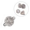 Alloy Rhinestone Magnetic Clasps with Loops BSAHH052-1