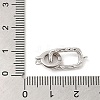 Rhodium Plated 925 Sterling Silver Fold Over Clasps STER-G038-07P-3