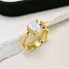 Triangle 925 Sterling Silver with Natural Moonstone Finger Rings FS-WGDF753-06-2