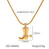 304 Stainless Steel Rhinestone Pendant Necklaces FS-WGDF7E7-06-1
