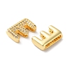 Rack Plating Brass Micro Pave Cubic Zirconia Slide Charms KK-C084-34G-E-2