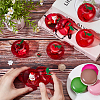 Christmas Apple Shaped Transparent Plastic Jewelry Gift Storage Boxes with Lid CON-WH0089-167B-4