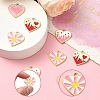 8Pcs 4 Colors Alloy Enamel Pendants ENAM-YW0004-31-4