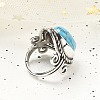 Synthetic Turquoise Adjustable Rings RJEW-I108-01AS-15-4