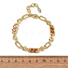 Ring & Paperclip Brass Micro Pave Cubic Zirconia Link Chain Bracelets for Women BJEW-D458-03G-07-3