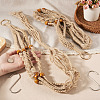 2Pcs Handmade Macrame Polyester with Wood Bead Plant Hanger AJEW-HS0001-47B-7