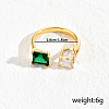 Brass Cubic Zirconia Cuff Rings for Women XH4877-1