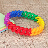 Rainbow Braided Silicone Stretch Bracelets for Men WG97979-01-1