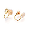 Brass Micro Pave Cubic Zirconia Clip-on Earring Findings KK-N261-122A-G-2
