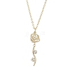 Brass Flower Pendants Necklace NJEW-JN04704-2