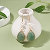 Natural Gemstone Teardrop Dangle Earrings with Natural Pearl EJEW-JE04850-3