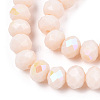 Electroplate Opaque Solid Color Glass Beads Strands EGLA-A034-P3mm-L20-2