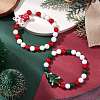 2Pcs Christmas Theme Natural Mashan Jade & Lawmwork Beads Stretch Bracelets for Women Men BJEW-JB11148-2