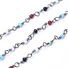Handmade Colorful Glass Beaded Chains KK-I651-05B-1