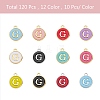 120Pcs 12 Colors Golden Plated Alloy Charms ENAM-SZ0001-64G-3