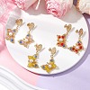 Glass Seed Beads Butterfly Stud Earrings EJEW-MZ00271-2