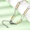5MM Duo Tone 304 Stainless Steel Textured Paperclip Chain Necklaces for Women Men SA-CBA37BC-20GP-1
