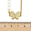 304 Stainless Steel & Plastic Pearl Butterfly Pendant Necklaces NJEW-U023-01G-5