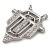 Brass Micro Pave Cubic Zirconia Pendants KK-K339-10B-02-3