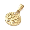 Textured 304 Stainless Steel Pendants STAS-A140-02G-5-2