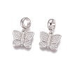 Brass Micro Pave Cubic Zirconia European Dangle Charms ZIRC-E163-16P-2