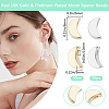 50Pcs 2 Colors Moon Brass Beads KK-BBC0016-76-2