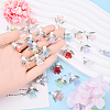 10Pcs Acrylic & Imitation Pearl Flower Angel Pendants PALLOY-YW00055-01-5
