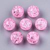 Transparent Crackle Acrylic Round Beads Strands CCG-R002-12mm-05-2