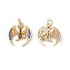 Rack Plating Brass Micro Pave Colorful Cubic Zirconia Pendants ZIRC-C040-48A-G-1